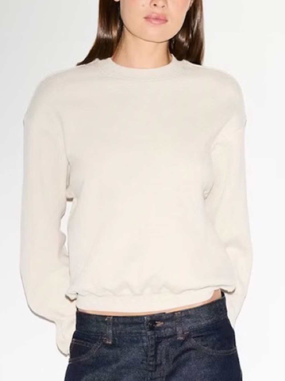SKIMS Cotton Fleece Classic Crew Sweatshirt in Oatmeal Heather